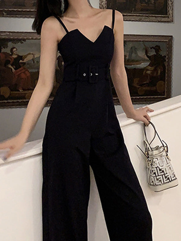 Summer High Waisted Sleeveless Jumpsuit