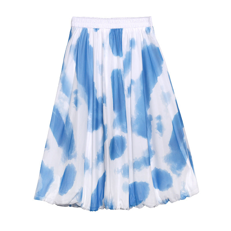 Summer Tie-Dyed High Waisted A-Line Skirt