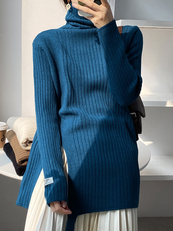 Urban Solid High-Neck Sweater