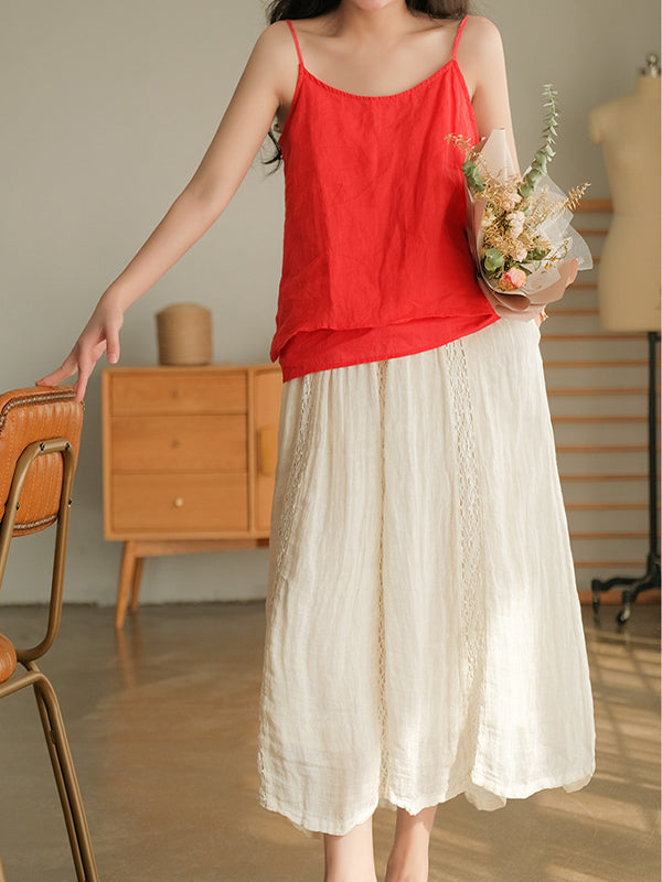 Hollow Embroidery Lace Stitching Skirt