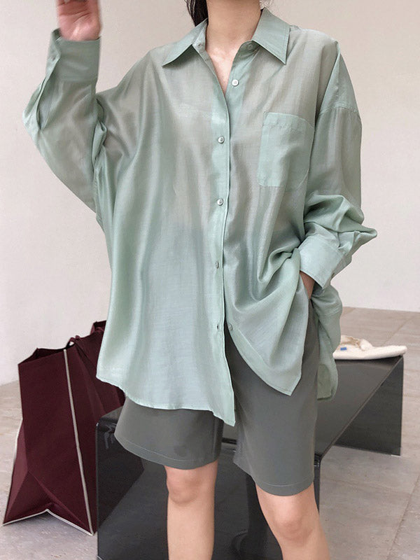 Original Solid Shirt Blouse Tops