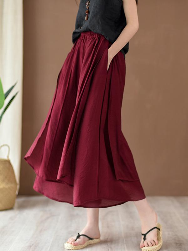 Vintage Solid Wide Leg Culotte