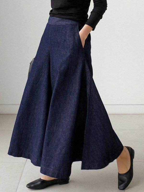 Loose Wide-Leg Empire Jean Pants