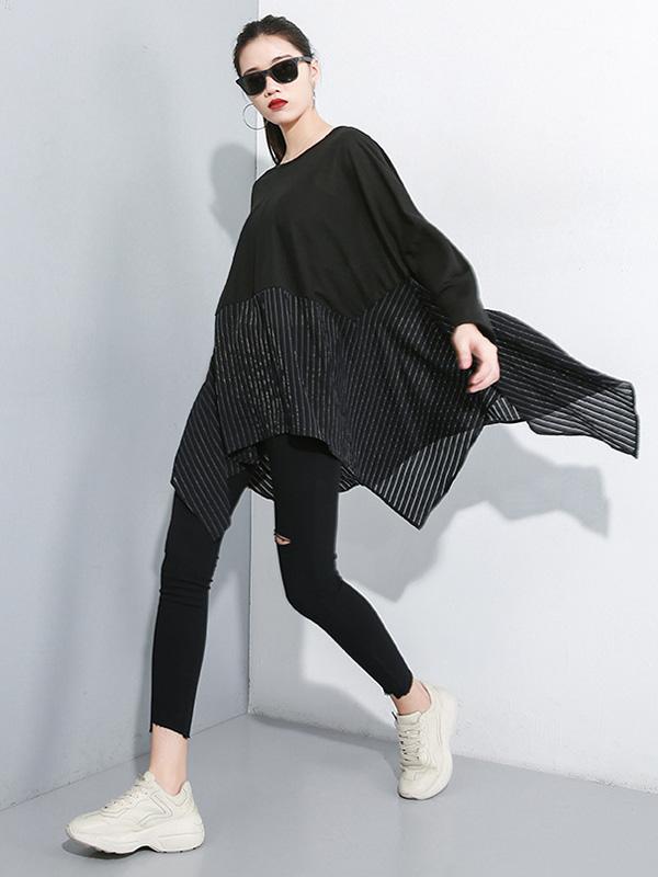 Loose Split-joint Cropped Blouses