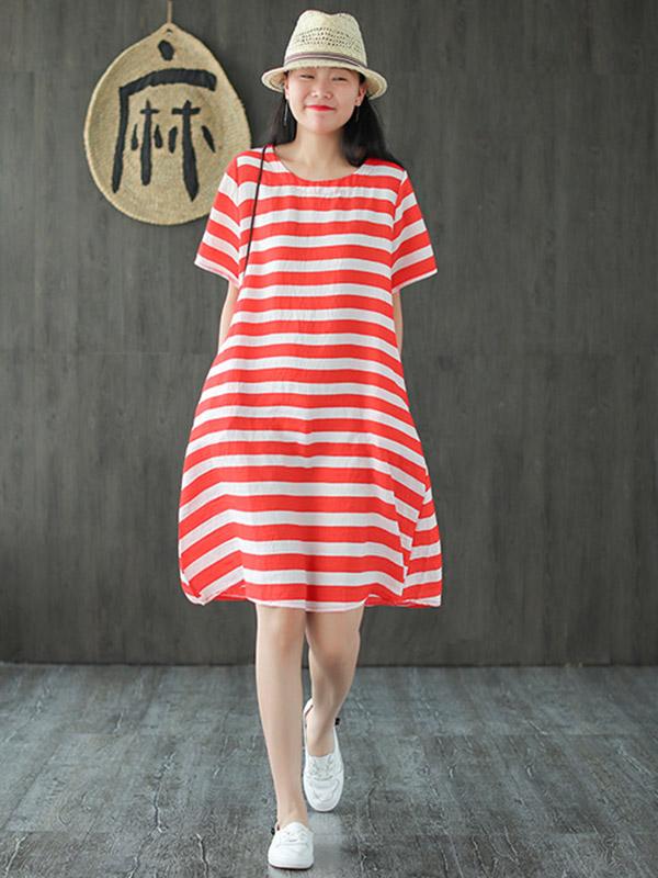 Original Stripe Round-Neck Dress