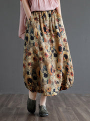 Original Elasticity Waist Floral Skirt