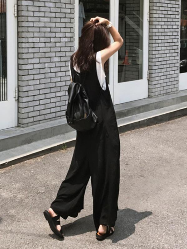 Loose Simple T-shirt and Jumpsuits Suits