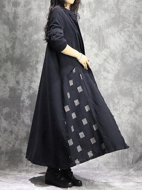 Vintage Geometry Split-joint Cape Dress