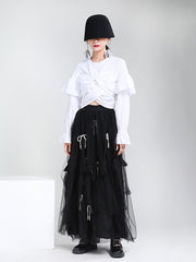 Women Bow Tube Top Skirt