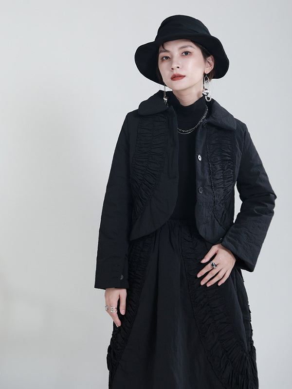 Simple Splicing Lace Casual Coat
