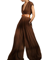 Sexy Temperament Sleeveless Loose Plus Size Jumpsuit