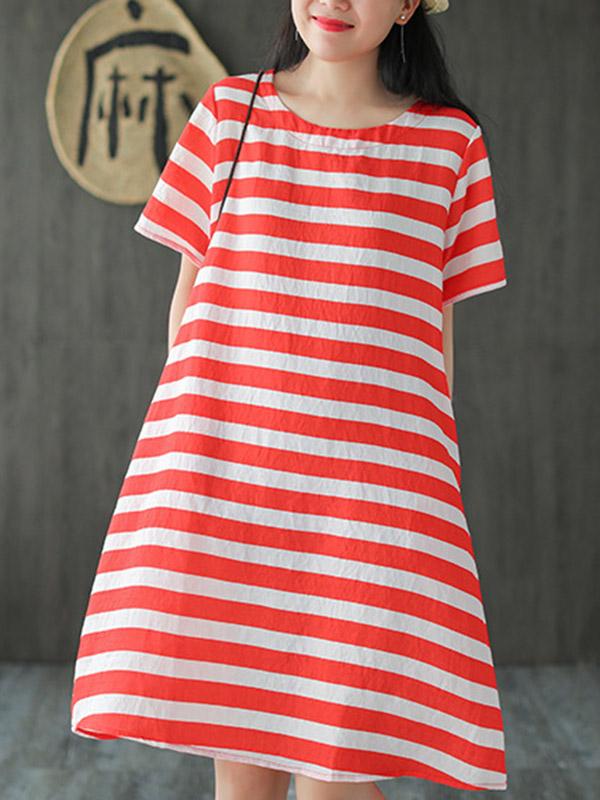 Original Stripe Round-Neck Dress