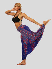 Ethnic Style Digital Print Wide Leg Lantern Casual Pants