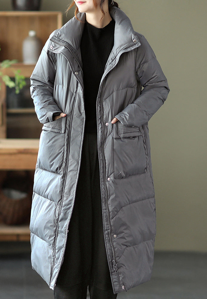 Mid-Length Stand Collar Padded Coat