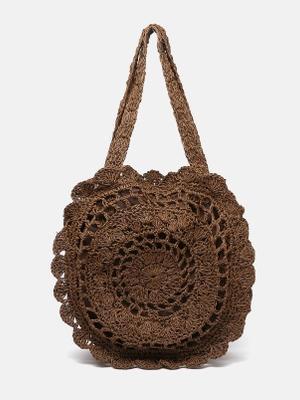 Crochetting Flower Knitting Bag