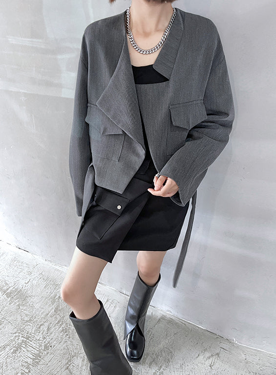 Long Sleeve Retro Short Suit Outwear