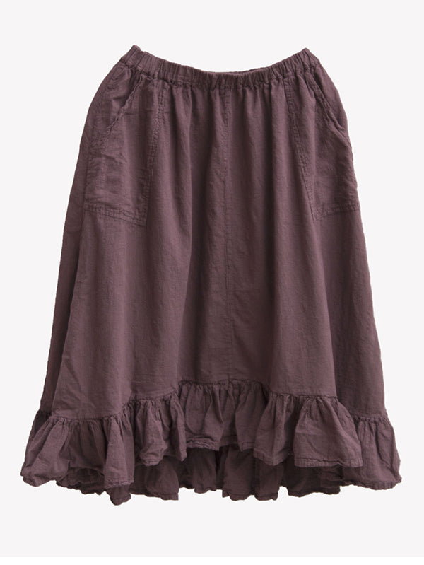 Artistic Retro Falbala Solid Skirt