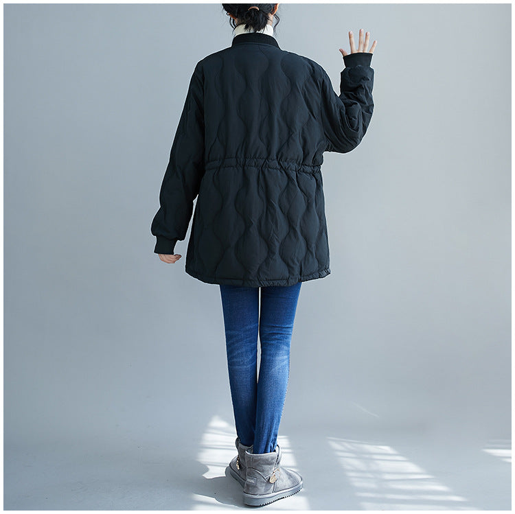 Stand Collar Solid Thick Coat