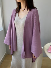 Simple Loose Shoulder Cardigan Casual Sweater