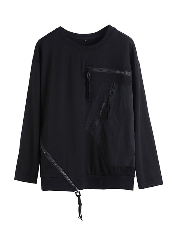 Zipped Split-Joint Sweatshirt