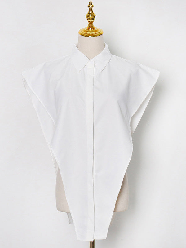 Irregular Solid Color Single-Breasted Lapel Shirt