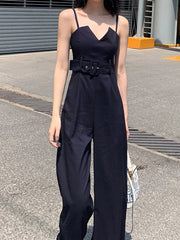 Summer High Waisted Sleeveless Jumpsuit