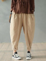 Vintage Solid Loose Splicing Harem Pants