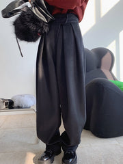 Women Solid Color Loose Casual Pants