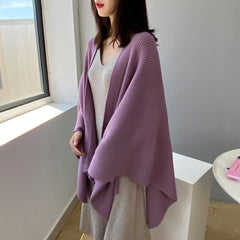 Simple Loose Shoulder Cardigan Casual Sweater