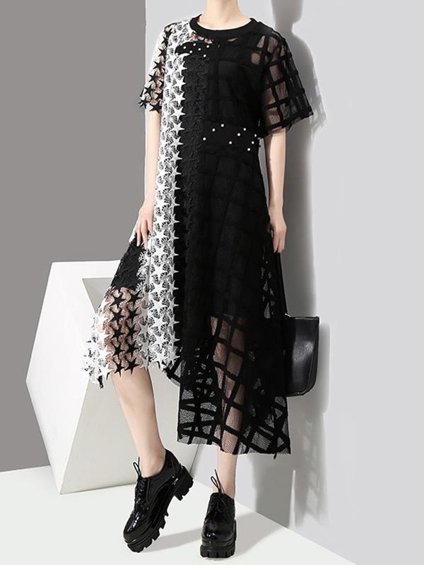 Loose Split-joint Irregular Long Dress