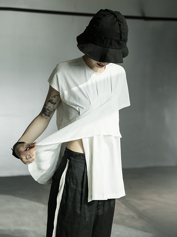 Original Solid Split-Joint T-Shirts Tops