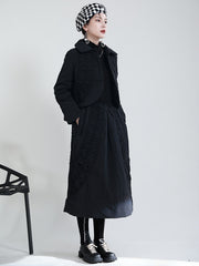 Simple Splicing Lace Casual Coat