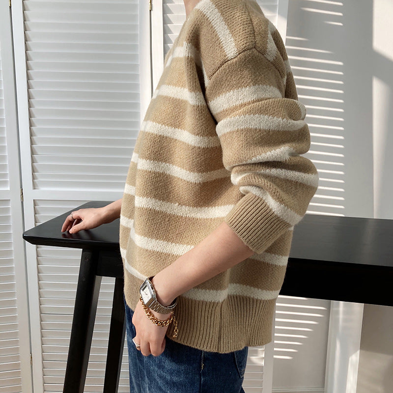 Round Neck Striped Losse Sweater