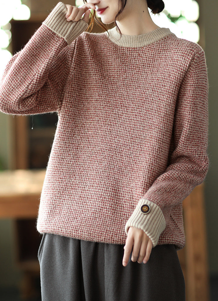 Solid Color Loose Pullover Sweater