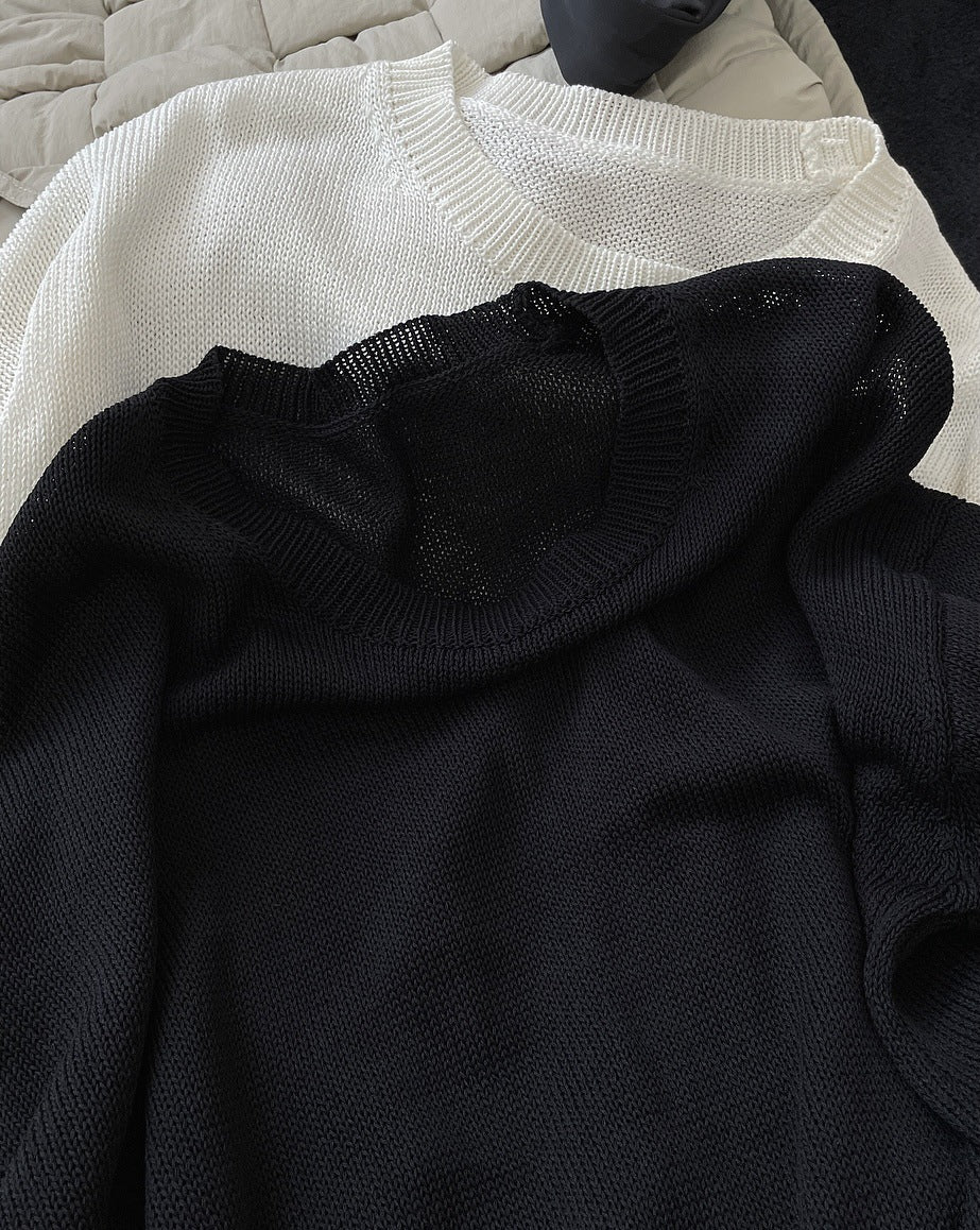 Simple Solid Color Crewneck Sweater