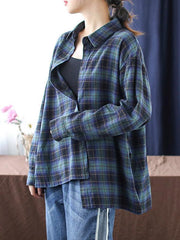 Vintage Plaid Loose Shirt