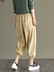 Soild Loose  Cotton Harem Pant