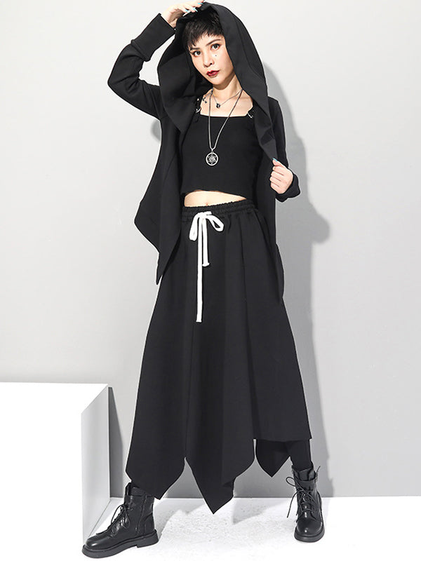 Original Solid Irregularity A-Line Skirt