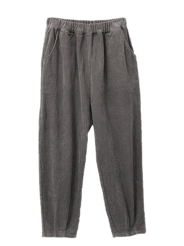 3 Colors Corduroy Pocket Harem Pants