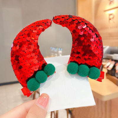 1Pair Christmas Sequined Hair Clip