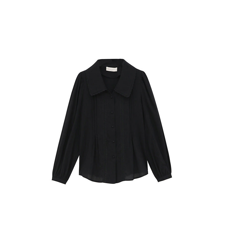 Women Simple Retro Lapel Shirt