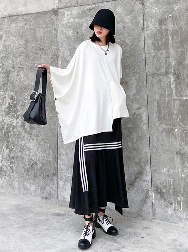 Solid Color Cropped Loose T-Shirt