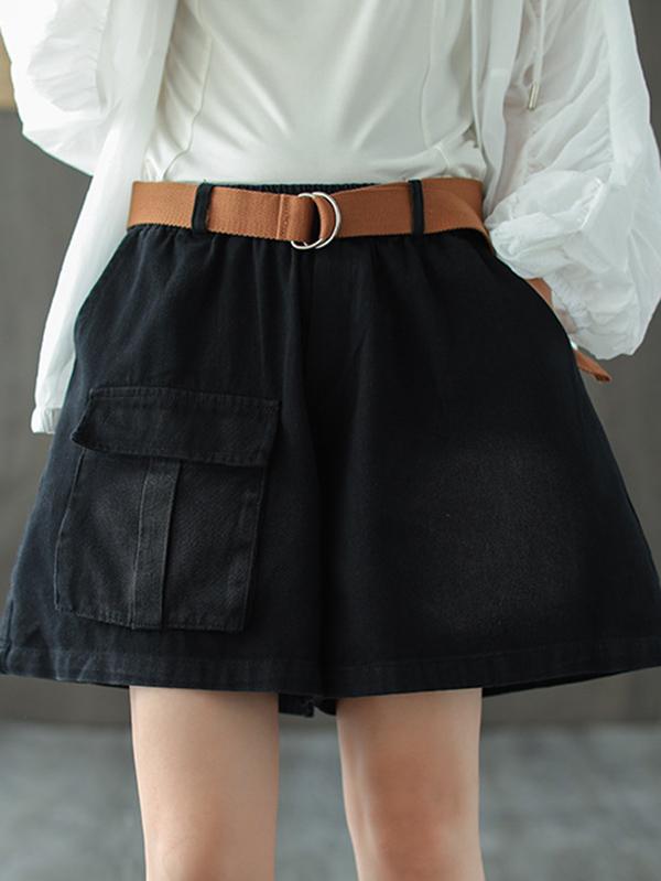 Vintage Baggy Patch Pockets Shorts