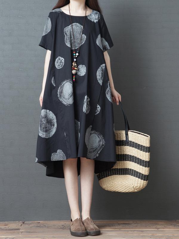 Casual Polka Printed Long Dress