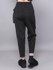 Empire Black Large Pocket Casual Harem Pants