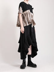 Irregular High Waist Pleated Casual Skirt