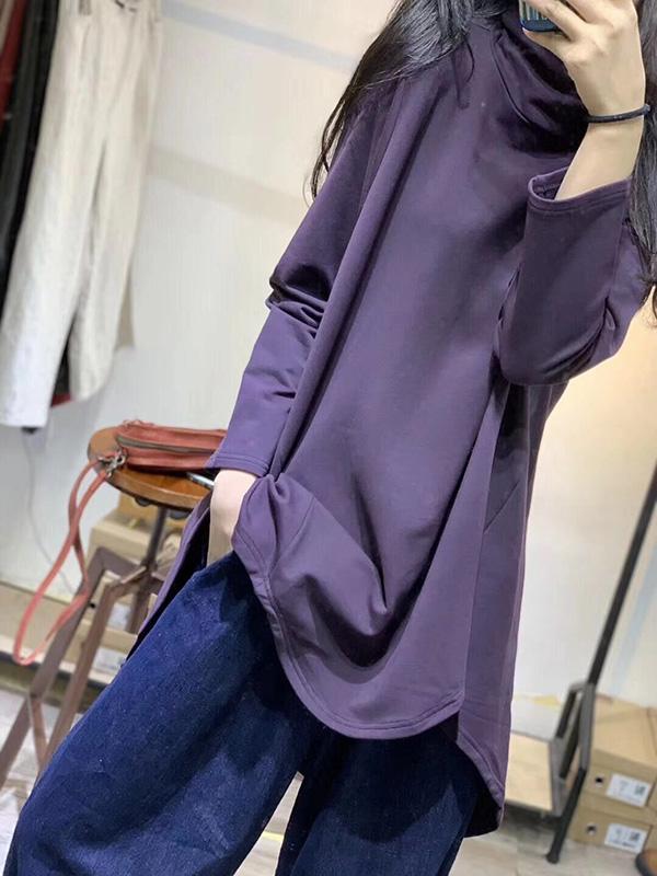 Original Solid High-Low High-Neck Base Shirt