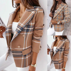 Classic Plaid Printed Blazer Outwear