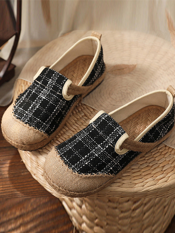 Plaid Retro Ethnic Big Toe Shoes