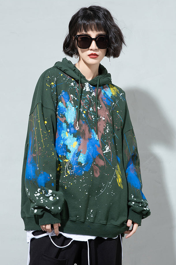 Women's Hooded Printed Fleece Sweatshirt